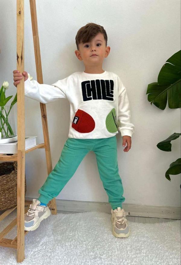 ERKEK ÇOCUK BİSİKLET YAKA PAMUK EŞOFMAN TAKIMI - Image 1