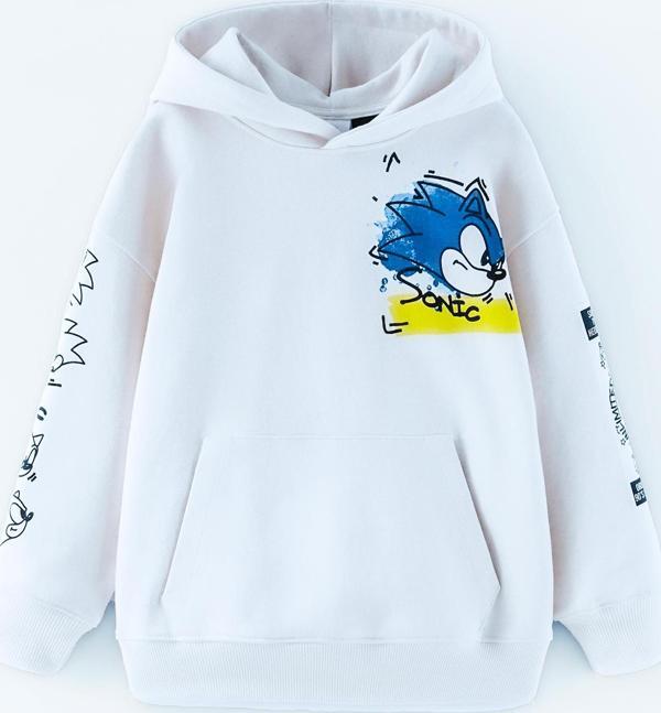 ERKEK ÇOCUK SONİX DESENLİ KAPŞONLU SWEATSHİRT - Image 1