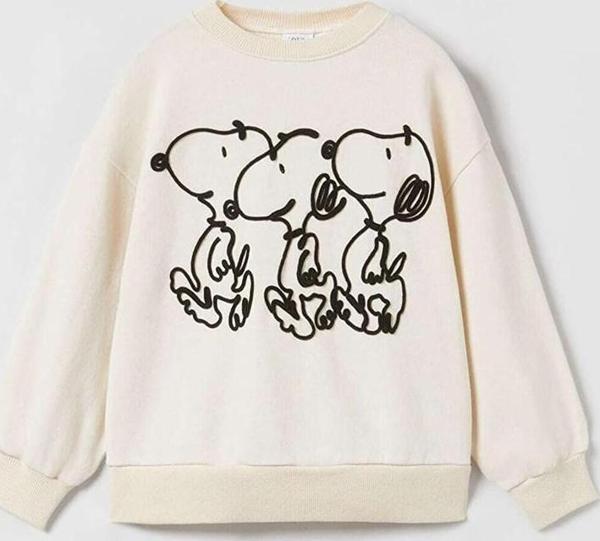 UNİSEX SNOOPY MODELLİ BİSİKLET YAKA RİBANALI SWEAT - Image 1