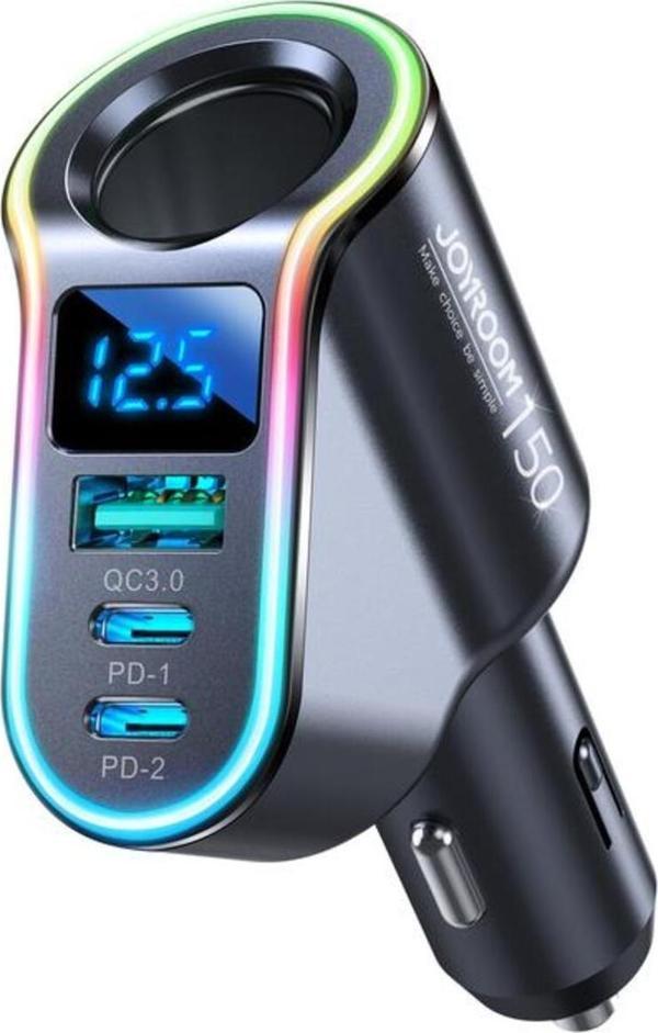 Joyroom 150W 4 Port Led Ekranlı Araç Şarj - Image 1