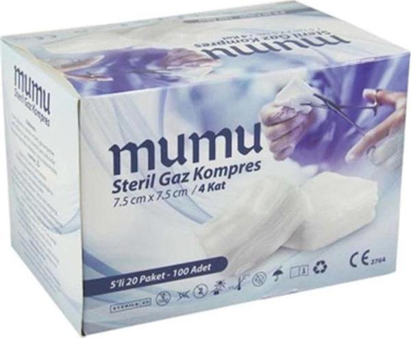 Mumu Steril Spanç Gazlı Bez 7,5X7,5 100 Adet - Image 1