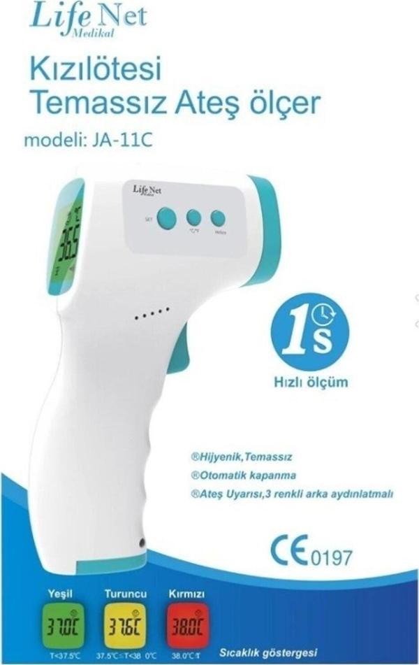 Lifenet Medikal Temassız Ateş Ölçer Kızıl Ötesi Vücut Ve Alından Termometre Ja-11C Ja-11A 868189303 - Image 1