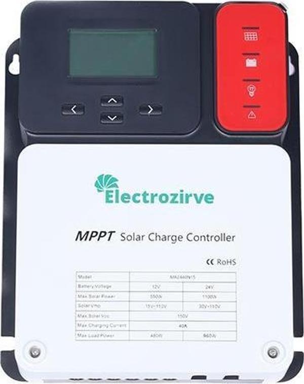 Electrozirve MA2440N15 40A Mppt Charge Controller 12/24V - Image 1