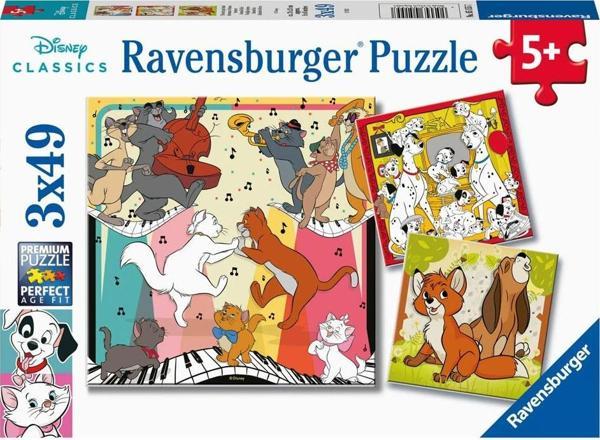 Ravensburger 3x49 Parça Puzzle WD Hayvanlar 51557 - Image 1