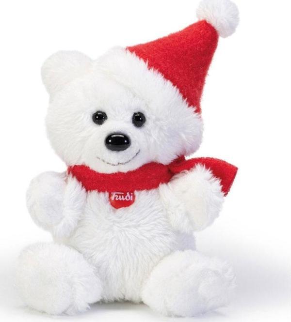 Trudi Peluş Bear White With Cap TUD55469 - Image 1