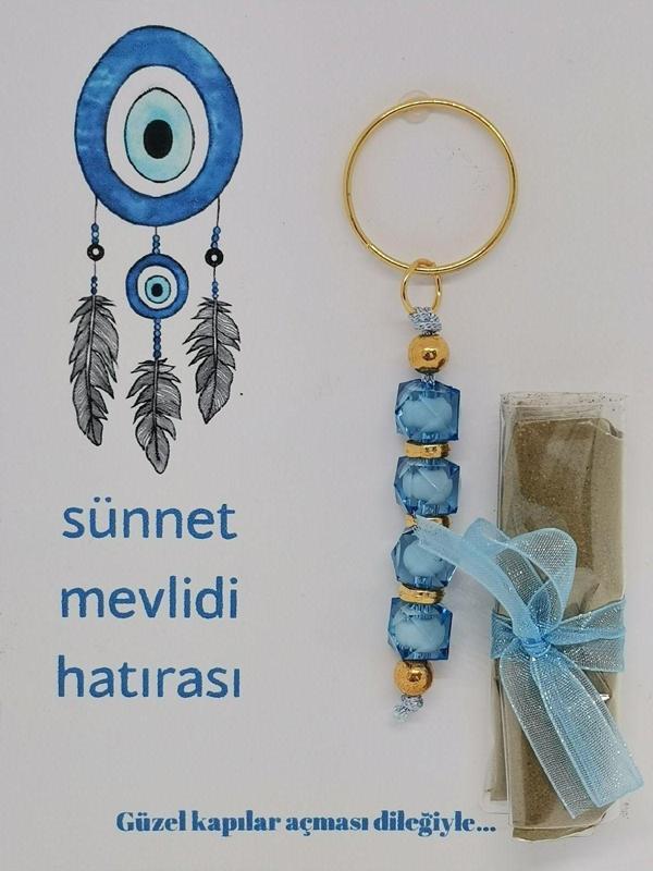 İ&D Baby 50 Adet Nazar Boncuğu Görsel Hazır Paketlenmiş Sünnet Kınası Ve Anahtarlık - Image 1