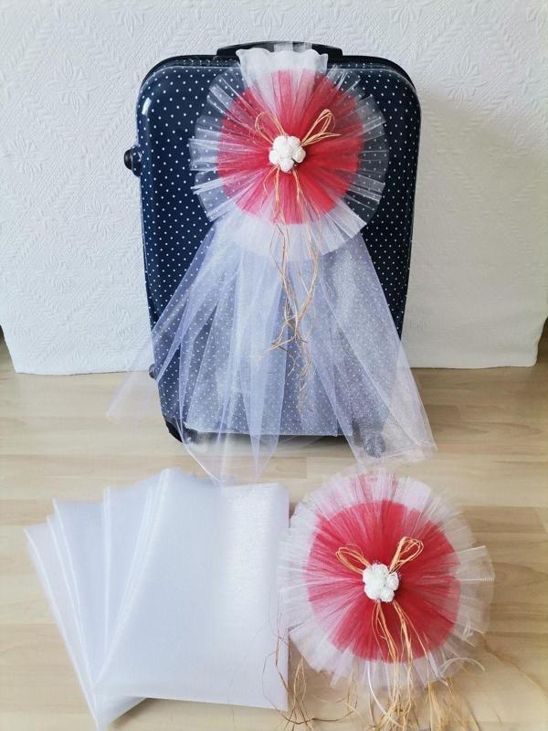 İ&D Baby 5 Adet 100X300 Kristal Gelin Bohça Süsleme Tülü 5 Adet Bohça Süsü Düğün Nikah Kına Bohçası Süsü - Image 1