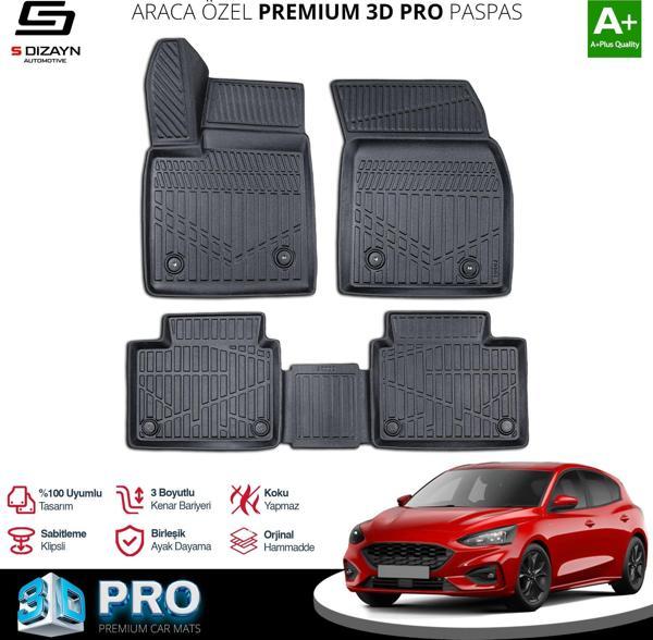 Ford Focus 4 3D Pro Havuzlu Paspas 2019 Üzeri A+ Kalite - Image 1