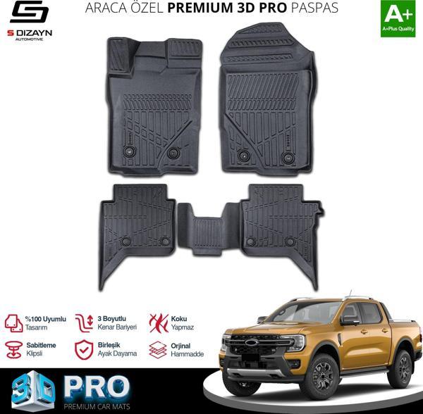 Ford Ranger 3D Pro Havuzlu Paspas 2023 Üzeri A+ Kalite - Image 1