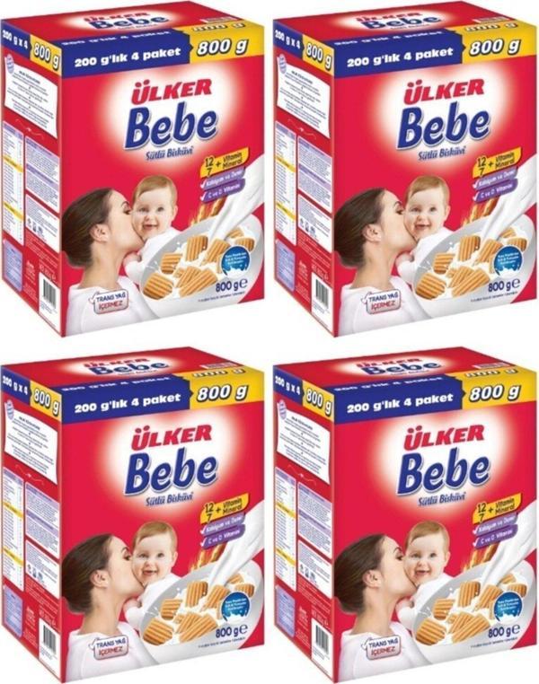 Ülker Bebe Sütlü Bisküvi 800 G x 4 Adet - Image 1