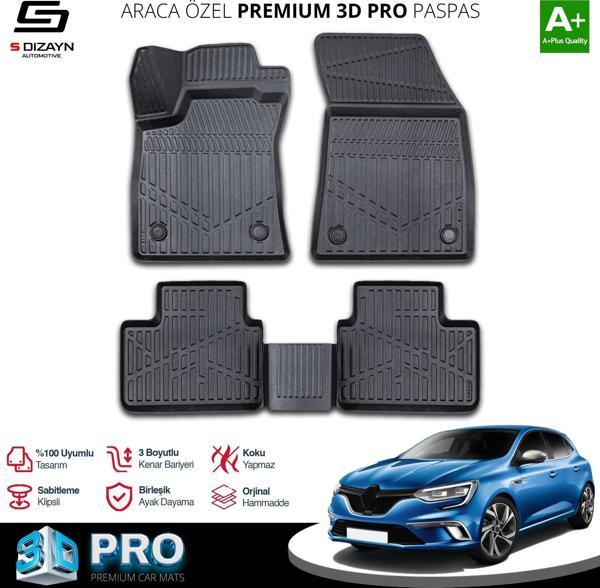 Renault Megane 4 3D Pro Havuzlu Paspas 2016-2021 A+ Kalite - Image 1