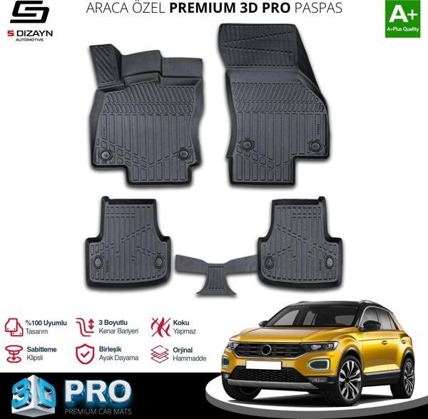 Volkswagen T-Roc 3D Pro Havuzlu Paspas 2019-2021 A+ Kalite - Image 1