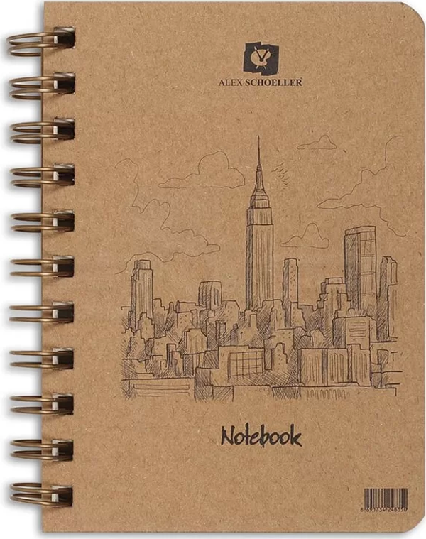 Alex Spiralli Sert Kapak Çizgili Defter 70G 80 Yaprak A4 - Image 1