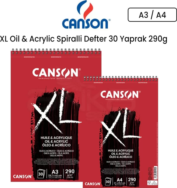 Canson Xl Oil & Acrylic Spiralli Defter 30 Yaprak 290G - Image 1