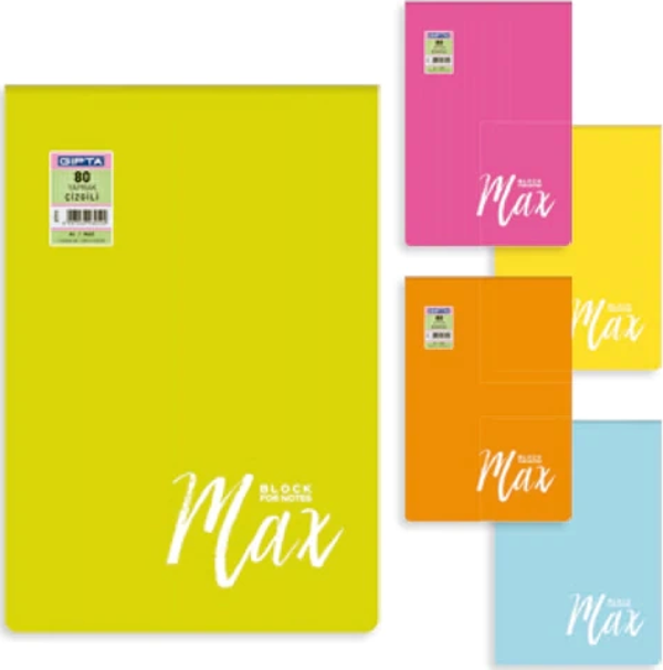 Gıpta 2790 Max Block Plastik Kapak Bloknot A4 Çizgili 80 Yaprak - Image 1