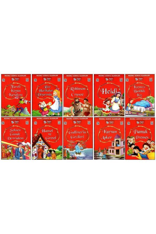 1. Ve 2. Sınıf Hikaye Kitabı Seti Resimli Dünya Klasikleri 10 Kitap Kırmızı Seri Üçgen Çocuk - Üçgen Yayıncılık - Image 1