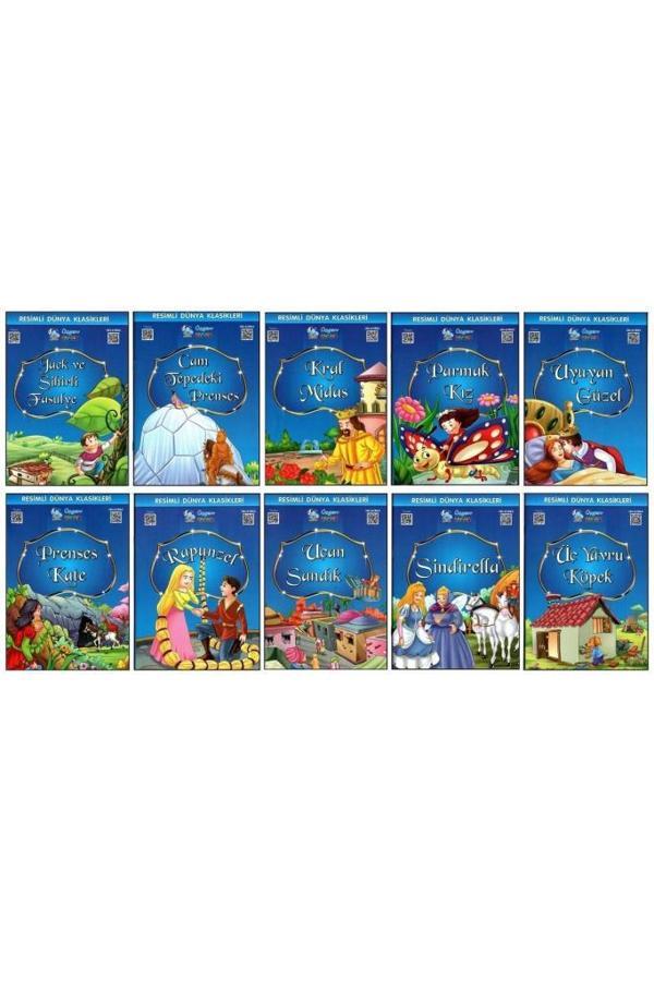 1. Ve 2. Sınıf Hikaye Kitabı Seti Resimli Dünya Klasikleri 10 Kitap Mavi Seri - Üçgen Yayıncılık - Image 1