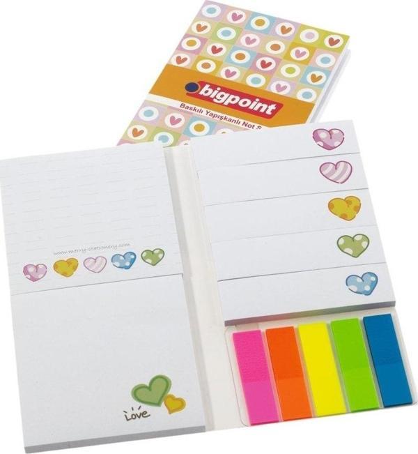Bigpoint Defter Şeklinde Baskılı Yapışkanlı Not Kağıdı Seti - Image 1
