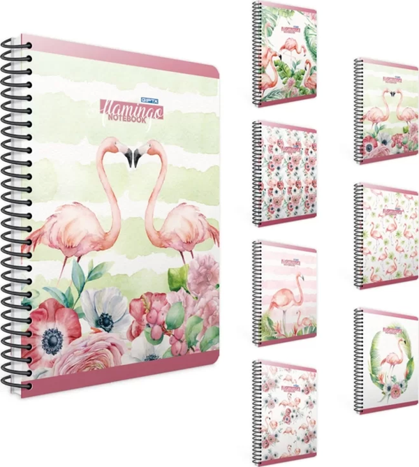 Gıpta Flamingo Spiralli Defter 19X26 Düz 100 Yaprak (4171) - Image 1
