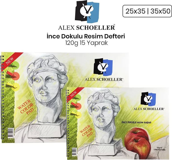 alex schoeller İnce Dokulu Resim Defteri 120G 15 Yaprak - Image 1