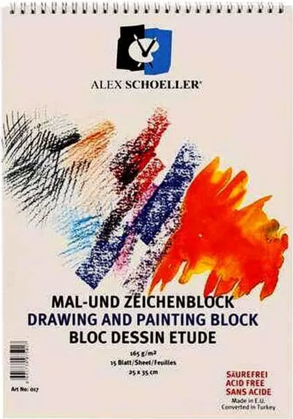alex schoeller Spiralli Resim Defteri 25X35 Cm 15 Yaprak - Image 1