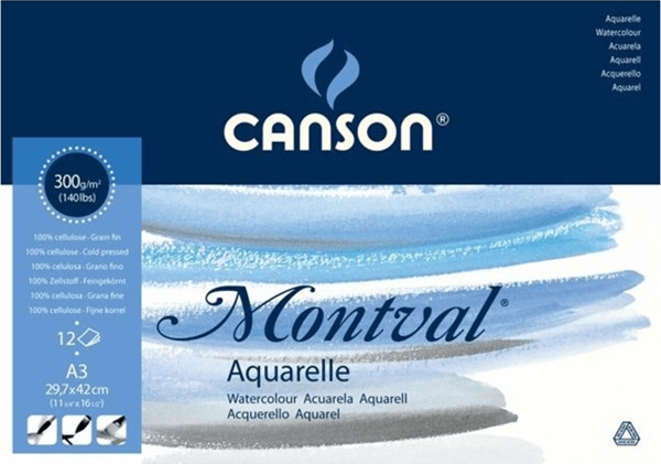 Canson Montval Suluboya Blok 300 Gr A3 12 Sy - Image 1