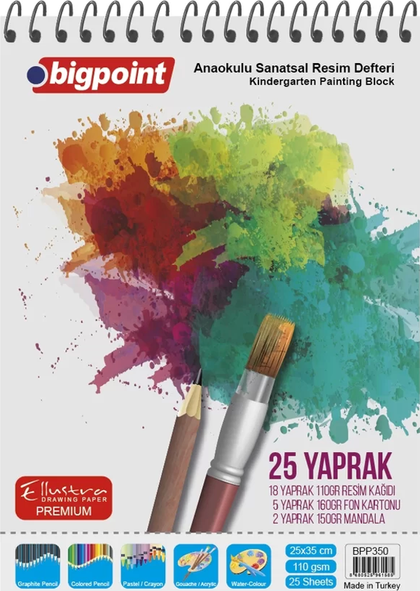 Bigpoint 25X35Cm Anaokulu Sanatsal Resim Defteri - 25 Yaprak - Image 1