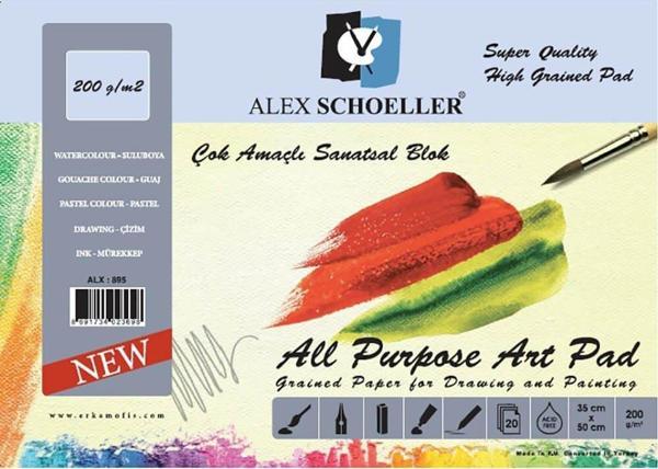 alex schoeller Resim Defteri Spiralli 200 Gr 35X50 Cm 15'Li - Image 1