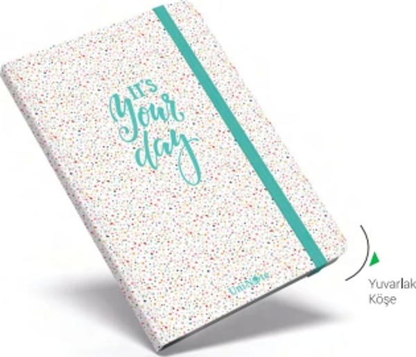 Çınar Uni-Note Your Day Lastikli Spiralli Sert Kapak Defter 17X24 Kareli 120 Yaprak (55185) - Image 1
