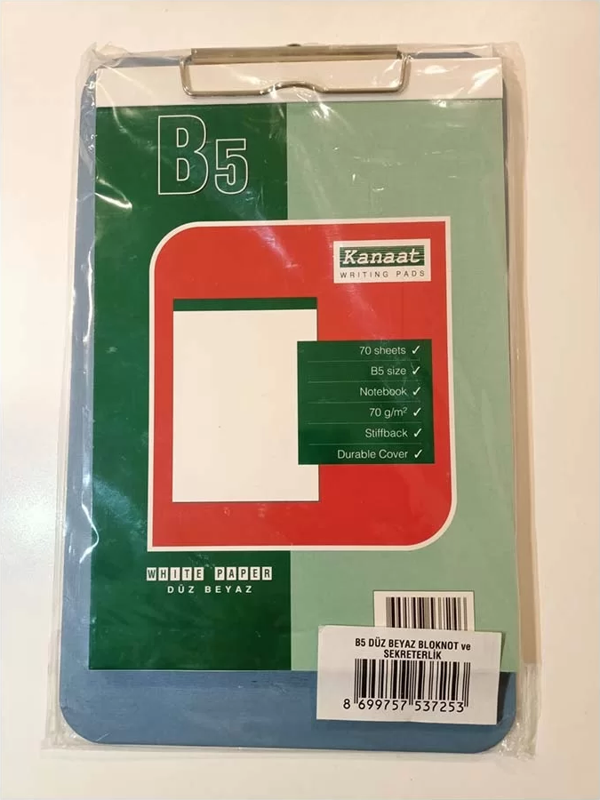 Kanaat B5 Bloknot Ve Sekreterlik Düz - Image 1