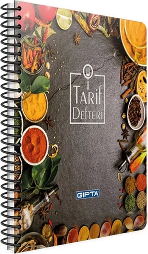 Gıpta Spiralli Sert Kapak Tarif Defteri 22X26 140 Yaprak (1299) - Image 1