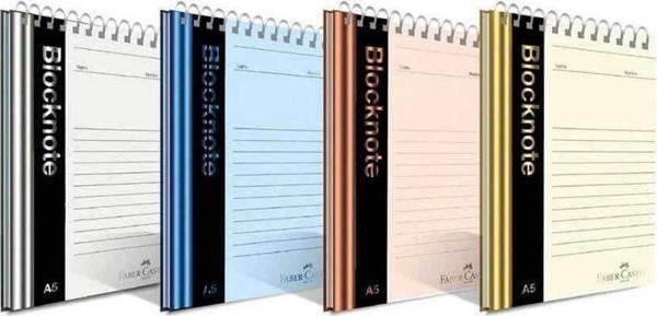 Faber-Castell Bloknot Metalik Renk A5 80 Yaprak Çizgili - Image 1