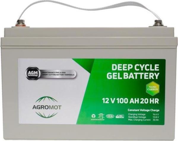 Agromot 12v 100 Ah Jel Akü Deep Cycle Nano Carbon Agm Battery - Image 1
