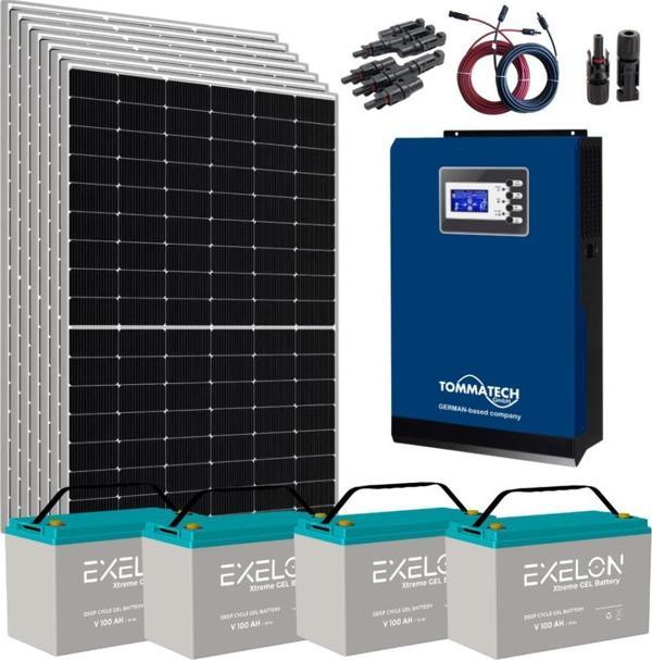 Teknovasyon Arge Güneş Enerjisi Bağ Evi Solar Paketi 5KVA İnverter 400W Güneş Paneli 100Ah Jel Akü - Image 1
