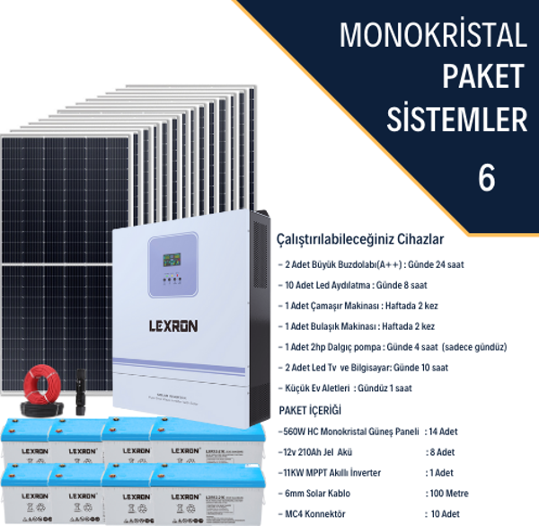 MONOKRİSTALLİ BÜYÜK EV PAKETİ (PAKET 6) - Image 1