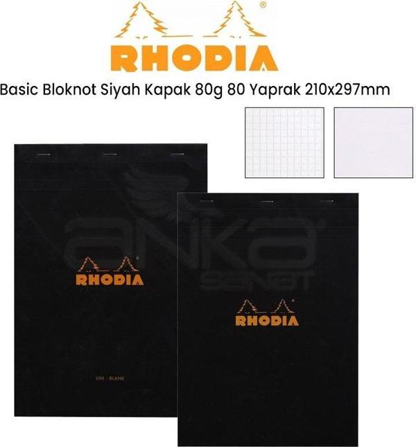 Rhodia Basic Bloknot Siyah Kapak 80G 80 Yaprak 210X297Mm - Image 1