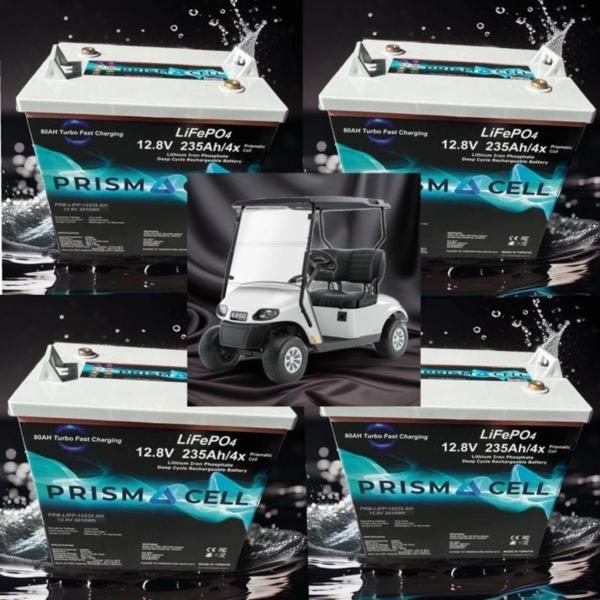 Prismacell Lifepo4 Golf Cart Battery 48 Volt 235ah Golf Arabası Lifepo4 Akü 4'lü Set - Image 1