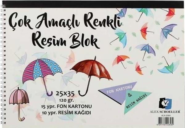 alex schoeller Spiralli Çok Amaçlı Resim Defteri 25X35 Cm 25'Li - Image 1