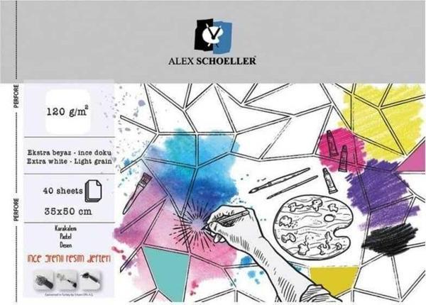alex schoeller Spiralli Resim Defteri 35X50 Cm 120 Gr 40'Lı - Image 1