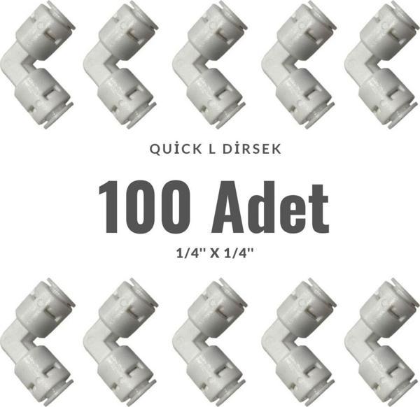HP Water Tüm Su Arıtma Cihazları Ile Uyumlu Quick L Dirsek (1/4''X1/4'') 100 Adet - Image 1