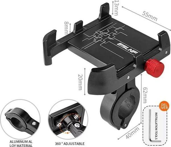 Sarissa Gidon Bağlantılı 360° Dönebilen Alüminyum Alaşımlı Motosiklet Bisiklet Scooter Telefon Tutucu - Image 1