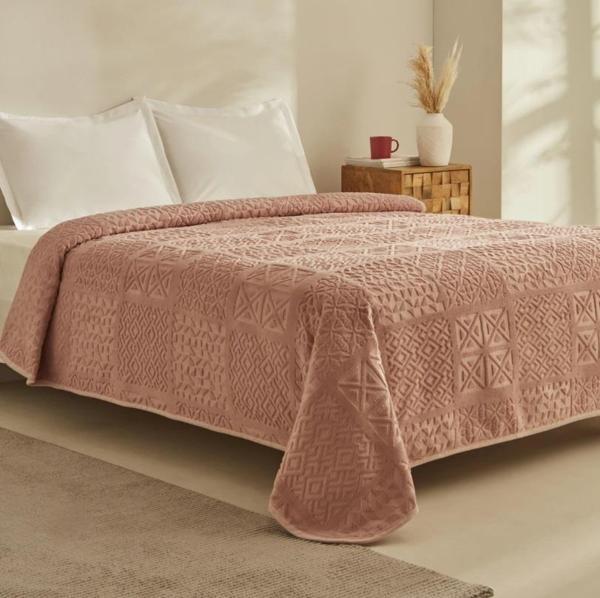 Karaca Home Rita Pudra Tek Kişilik Emboss Battaniye - Image 1