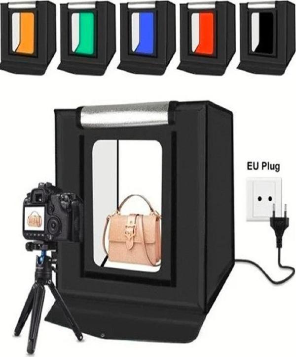 Puluz 40x40cm Işıklı Ürün Fotoğraf Çekim Çadırı 30W 5500K Portatif - Image 1