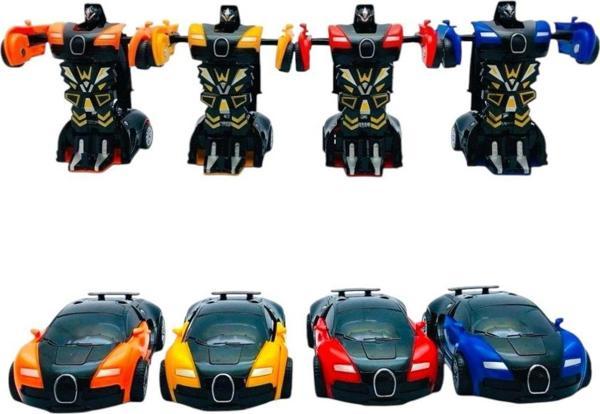Robota Dönüşen Bugatti Araba 4lü Set - Image 1