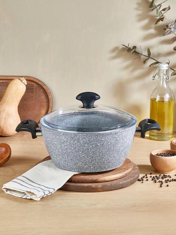 FALEZ Cost 24 Cm Granit Derin Gri Tencere - Image 1