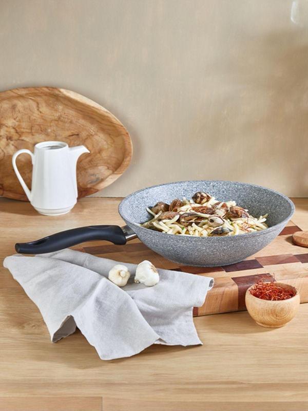 FALEZ Cost 28 Cm Granit Gri Wok Tava - Image 1