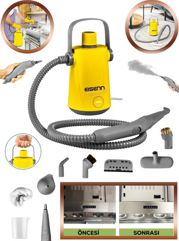 Eisenn Alman 1000 W Yellow Series Profesyonel Buharlı Temizleyici Buharlı Temizlik Makinesi 3 Bar - Image 1