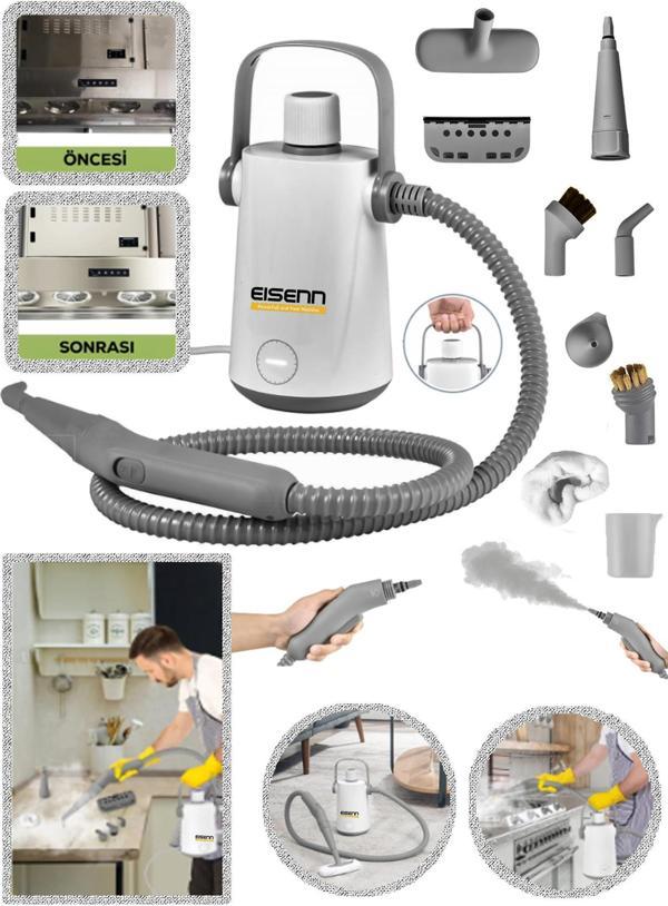 Eisenn Alman White Series 1000 W Profesyonel Buharlı Temizleyici Buharlı Temizlik Makinesi 3 Bar - Image 1