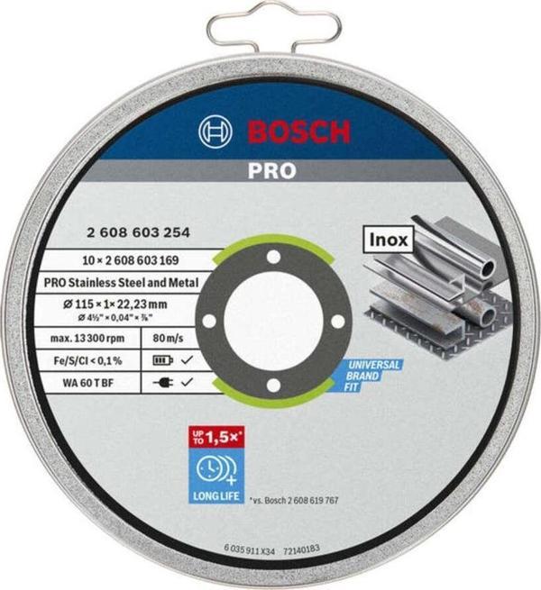 Bosch SDInox Rapido Kesme Diski 115 x 1 x 22,23 mm 10'lu Paket - Image 1
