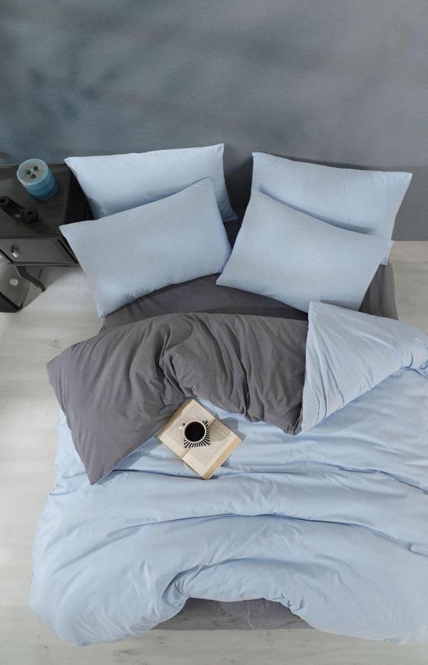 Loyal Home Lastikli Çarşaflı Nevresim Takımı Çift Kişilik - Mavi - Image 1
